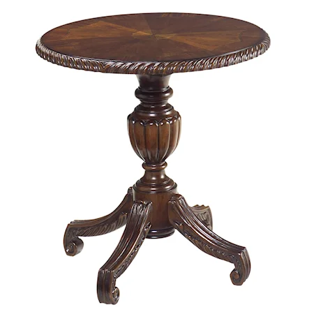 Round Chair Side Pedestal Table